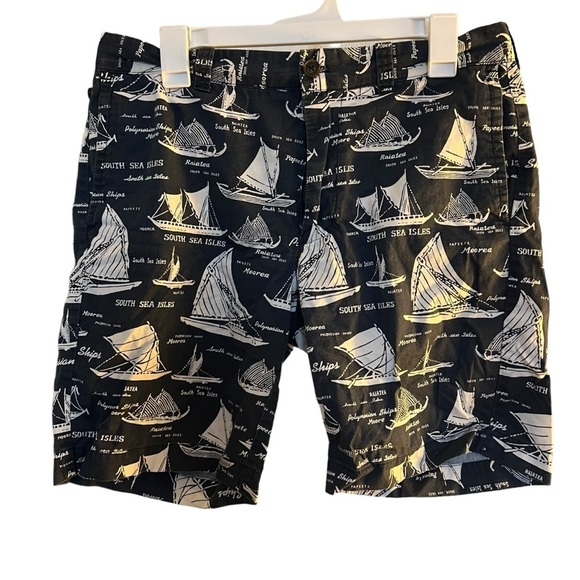 J. Crew Men's Shorts Nautical Sailboat Flat Front Midrise Multicolor Size 33‎ - Picture 1 of 6